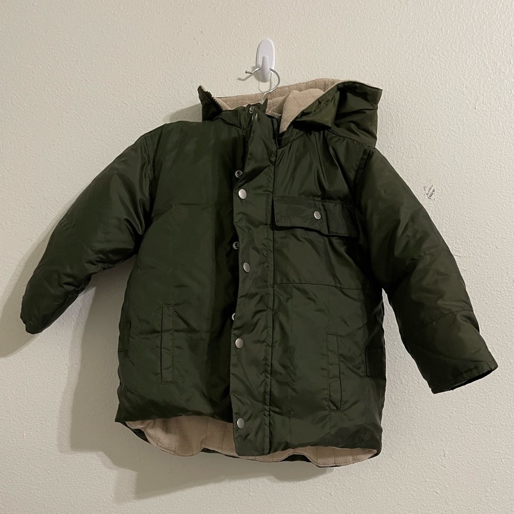 Baby Gap kids puffer jacket in olive green